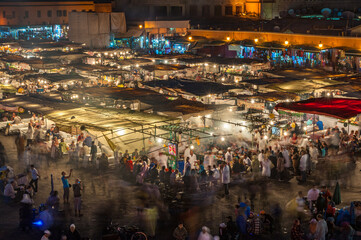 Obraz premium Jemaa el-Fnaa, square and market place in Marrakesh, Morocco