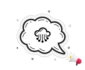 Cloud storage service icon. Quote speech bubble. Big data sign. Quotation marks. Classic cloud storage icon. Vector