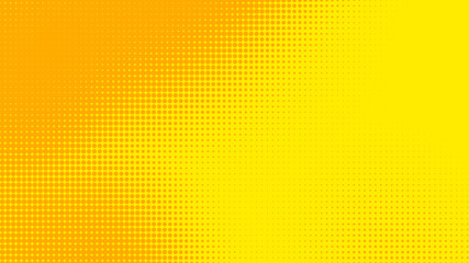 Dots halftone yellow orange color pattern gradient texture with technology digital background. Dots pop art comics with summer background.
