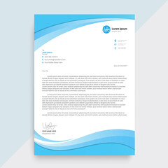 Elegant blue letterhead template design
