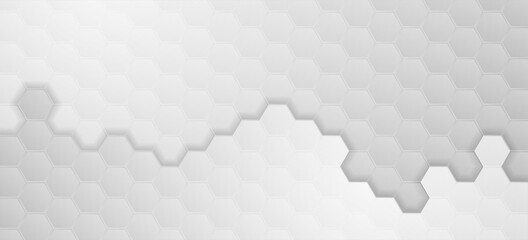 Grey geometric hexagons abstract technology graphic design. Monochrome modern futuristic background. Vector illustration