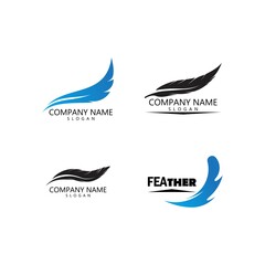 feather logo vector template
