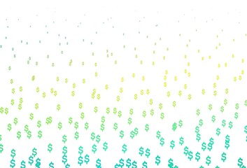 Light Blue, Yellow vector template with Dollar.