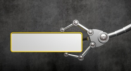 Robot arm manipulator with banner background concept