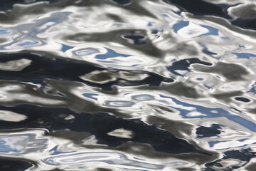 Water surface with ripples and water plants.