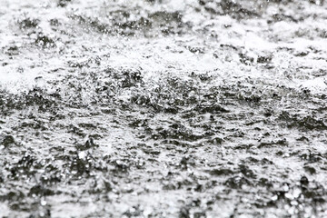 Water surface with ripples and water plants.