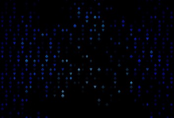 Dark BLUE vector pattern with symbol of cards.