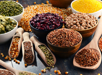 Composition with variety of vegetarian food ingredients