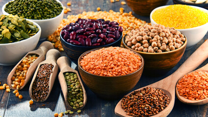 Composition with variety of vegetarian food ingredients