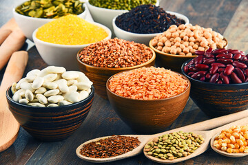 Composition with variety of vegetarian food ingredients