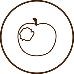 Simple Vector Icon Apple in Brown