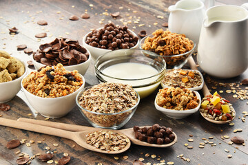 Composition with different sorts of breakfast cereal products