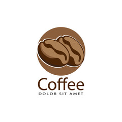 coffee seed logo template design vector