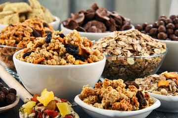 Composition with different sorts of breakfast cereal products