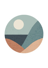 Trendy minimalist landscape abstract contemporary collage design