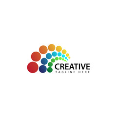creative abstract rainbow colors logo template design vector
