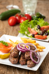 cevapcici on wood