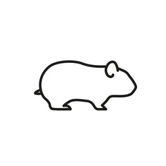 Guinea pig or Hamster Vector icon design. Isolated linear small pet flat illustration