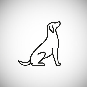 Dog Vector Icon flat design for web. Linear dog silhouette illustration