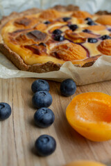 food pie ingredients: apricot, blueberry