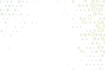 Light Green vector texture with disks, rectangles.