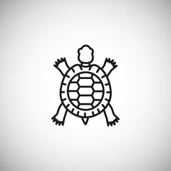 ​​Turtle flat outline Icon design. Tortoise reptile linear isolated illustration. - Vector