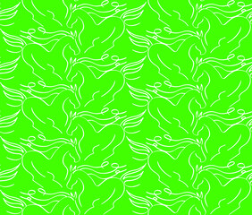 Abstract Horses Outline Drawing Seamless Vector Pattern Isolated Background