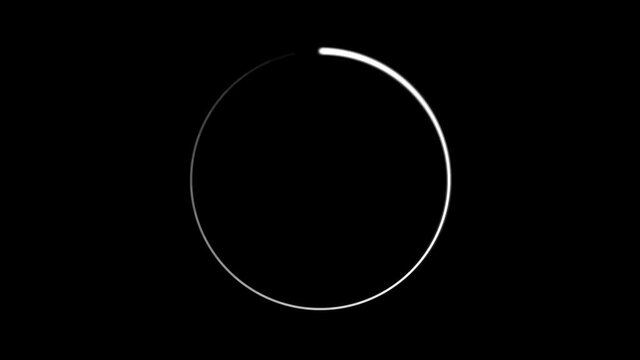 Loading Icon With Light Stroke Shapes/ 4k animation of an abstract technology loader icon with geometry shapes