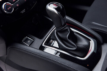 Fototapeta na wymiar Modern new luxury automobile interior. Design and technology
