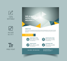Creative Modern geometric Colorful Corporate Flyer Template Design