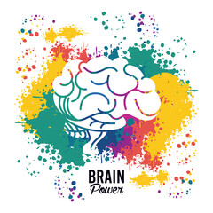 brain power poster with colors splashing
