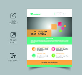 Creative Modern geometric Colorful Corporate Flyer Template Design