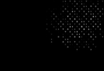 Dark Black vector texture with playing cards.