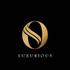 Golden Initial O Letter Logo Luxury, creative vector design concept for luxury business