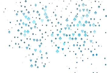 Light BLUE vector template with poker symbols.