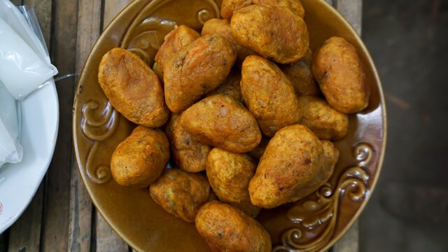 Timus is a traditional food from Indonesia. Timus made from sweet potatoes, Indonesian food and snacks