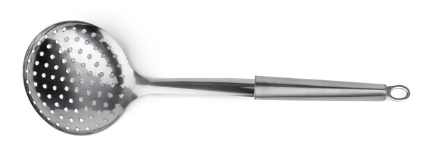 Aluminum new kitchen utensil isolated on white