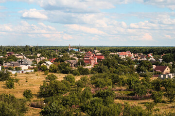 Fototapeta na wymiar Residential buildings from a bird's eye view. Donbass 10.08.2020 year.