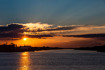 vibrant summer coastal sunset