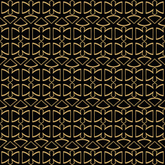 Dark background pattern. Modern Wallpaper texture. Seamless geometric pattern. Gold on black. Perfect for fabrics, covers, patterns, posters, Wallpaper. Vector image background