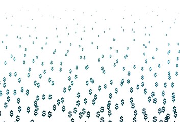 Light BLUE vector pattern with Dollar.