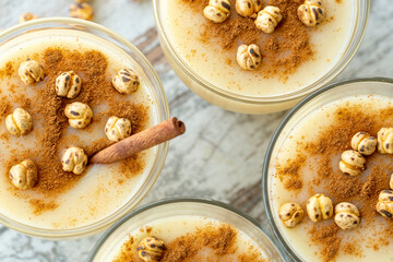 Boza or Bosa, traditional Turkish drink with roasted chickpea
