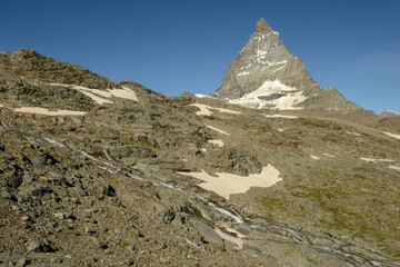 Mount Matterhorn over Zermatt in the Swiss alps