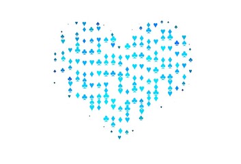 Light BLUE vector pattern with symbol of cards.