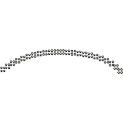 Footpath trail of animal. Dog or cat paws print isolated on white background.