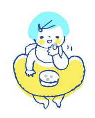 おやつを食べる赤ちゃん
