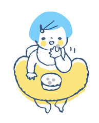 おやつを食べる赤ちゃん
