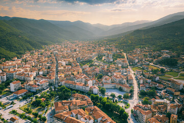Fototapeta premium Florina in the mountainous northwestern Macedonia, Greece