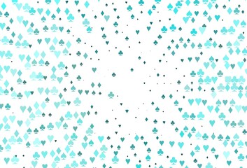 Light BLUE vector texture with playing cards.