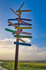 Poste de distancias kilometricas en Castronuño, Valladolid